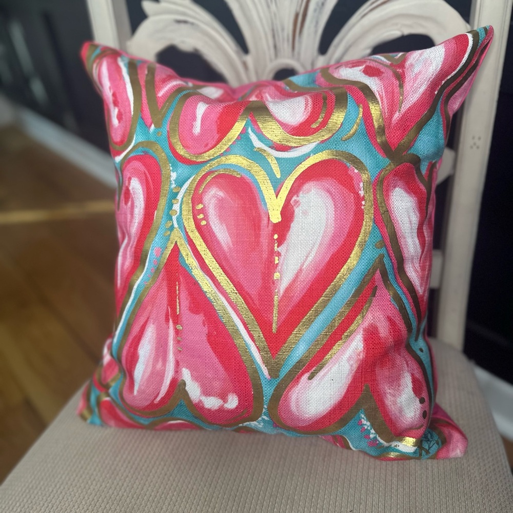 Colorful Heart Design Throw Pillow